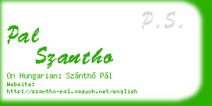 pal szantho business card